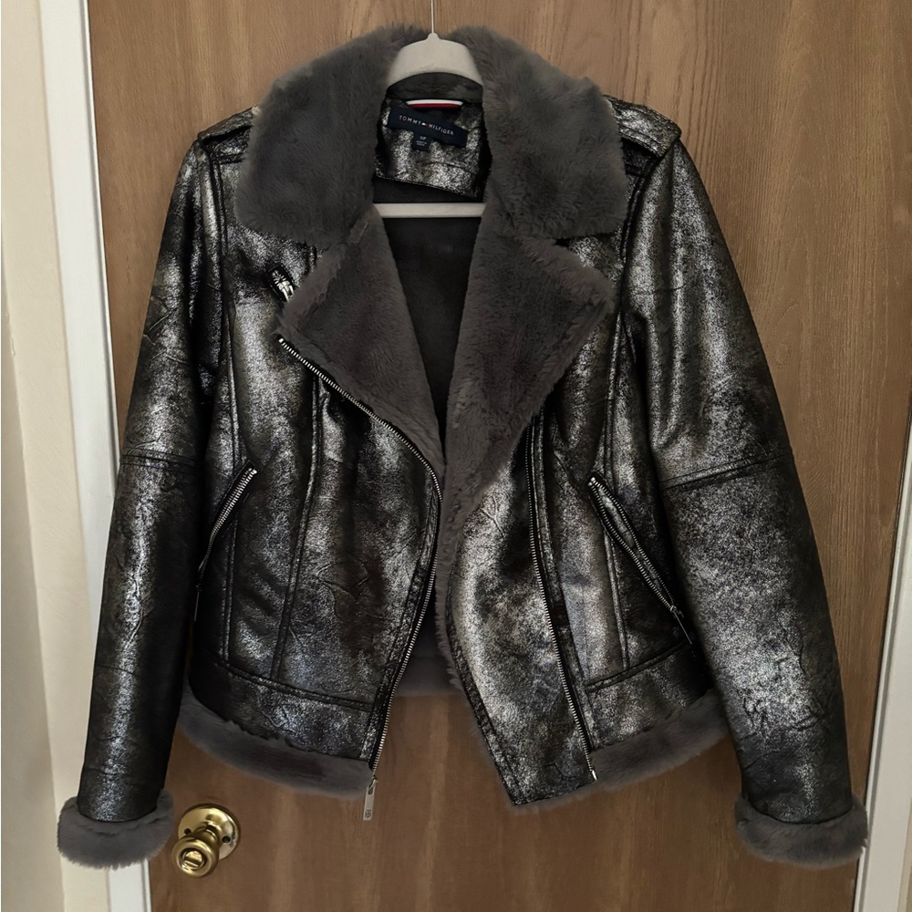 NWOT Tommy Hilfiger bomber jacket metallic
